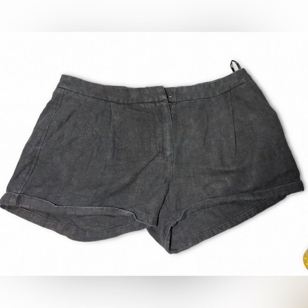 Black Linen Blend Shorts